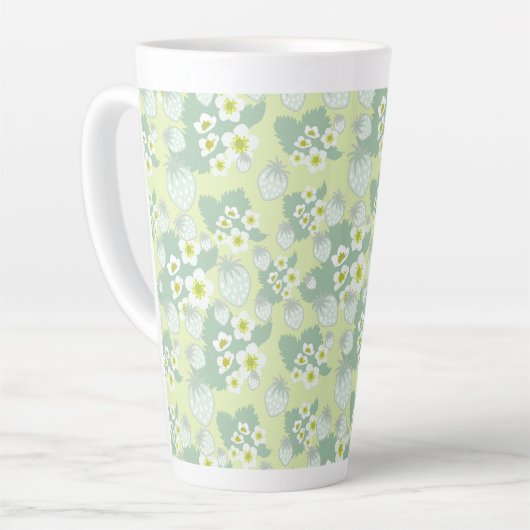 Aardbeienpatroon Latte Mok (Linkerhoek)