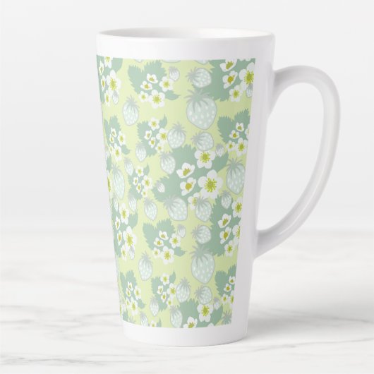 Aardbeienpatroon Latte Mok (Rechts)