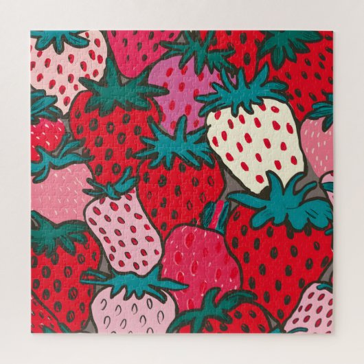 Aardbeienpatroon Legpuzzel (Verticaal)