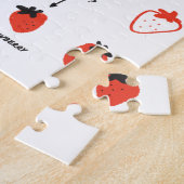 Aardbeienpatroon Legpuzzel – Mooie Kinderpuzzel (Zijkant)