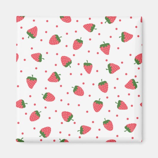 Aardbeienpatroon Magneet (Voorkant)