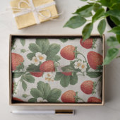  aardbeienpatroon met bloesems tissuepapier (Geschenk)