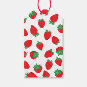 Aardbeienpatroon met naamtekst cadeaulabel (Voorkant)