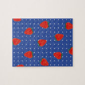 aardbeienpatroon met stippen legpuzzel (Horizontaal)