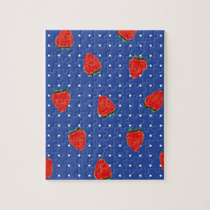 aardbeienpatroon met stippen legpuzzel