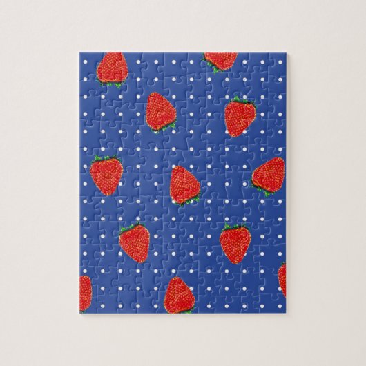 aardbeienpatroon met stippen legpuzzel (Verticaal)