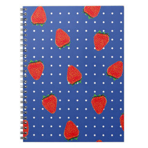 aardbeienpatroon met stippen notitieboek