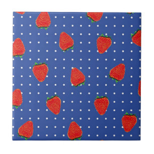 aardbeienpatroon met stippen tegeltje
