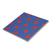 aardbeienpatroon met stippen tegeltje (Zijkant)