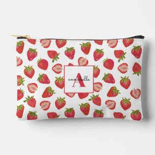 Aardbeienpatroon monogram voornaam etui
