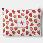 Aardbeienpatroon monogram voornaam etui (Achterkant)