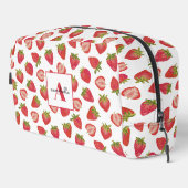 Aardbeienpatroon monogram voornaam toilettasje (Rechterhoek)