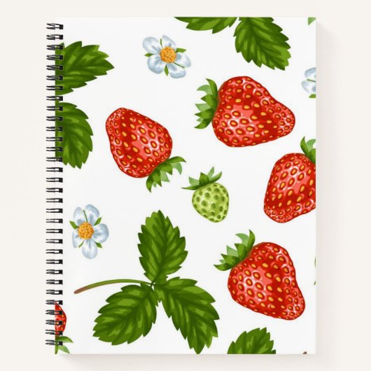 Aardbeienpatroon Notitieboek (Voorkant)