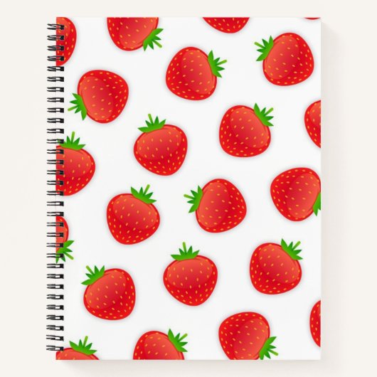Aardbeienpatroon Notitieboek (Voorkant)
