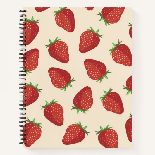 Aardbeienpatroon Notitieboek (Voorkant)