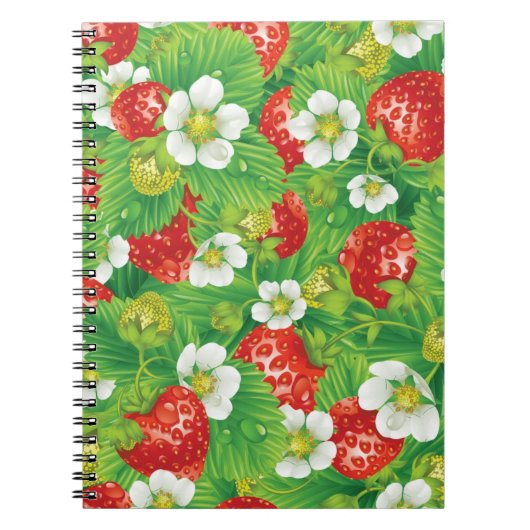 Aardbeienpatroon Notitieboek (Voorkant)