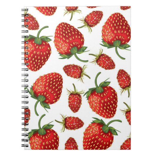 Aardbeienpatroon Notitieboek (Voorkant)