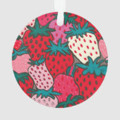 Aardbeienpatroon Ornament (achterkant)