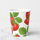Aardbeienpatroon Papieren Bekers (Links)