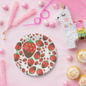 Aardbeienpatroon Papieren Bordje (Feest)