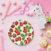 Aardbeienpatroon Papieren Bordje (Feest)