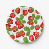 Aardbeienpatroon Papieren Bordje (Voorkant)