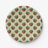 Aardbeienpatroon Papieren Bordje (Voorkant)