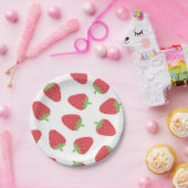 Aardbeienpatroon Papieren Bordje (Feest)