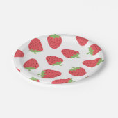 Aardbeienpatroon Papieren Bordje (Gekanteld)