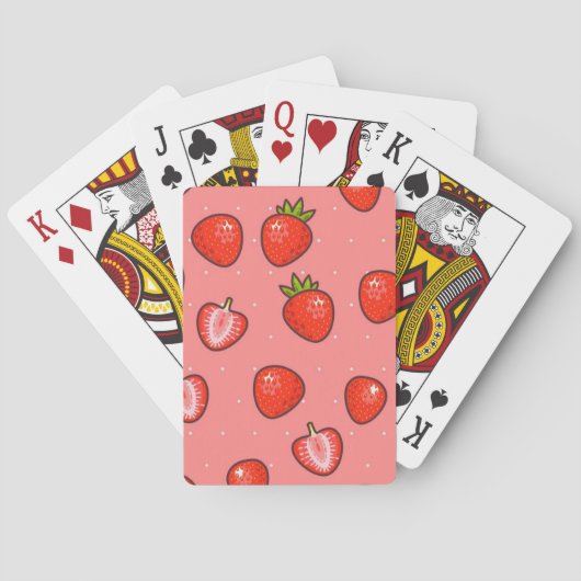Aardbeienpatroon Pokerkaarten (Achterkant)