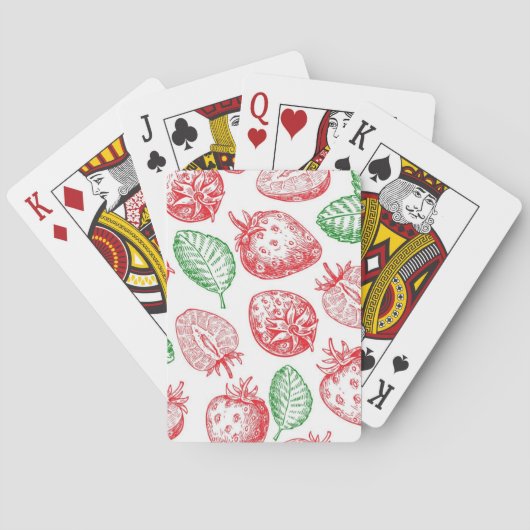 Aardbeienpatroon Pokerkaarten (Achterkant)