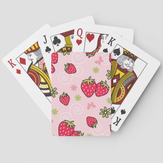 Aardbeienpatroon Pokerkaarten (Achterkant)