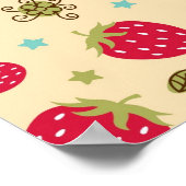 Aardbeienpatroon Poster (Hoek)