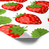 Aardbeienpatroon Poster (Hoek)