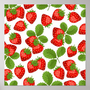 Aardbeienpatroon Poster