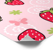 Aardbeienpatroon Poster (Hoek)