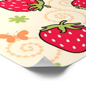 Aardbeienpatroon Poster (Hoek)