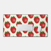 Aardbeienpatroon, Rode Aardbeien, Fruit, Blad Bureaumat (Keyboard & Muis)