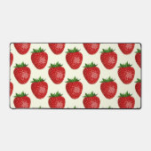 Aardbeienpatroon, Rode Aardbeien, Fruit, Blad Bureaumat (Voorkant)