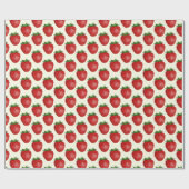 Aardbeienpatroon, rode aardbeien, fruit, blad cadeaupapier (Vlak)