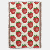 Aardbeienpatroon, rode aardbeien, fruit, blad deken (Voorkant Verticaal)