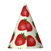 Aardbeienpatroon, rode aardbeien, fruit, blad feesthoedjes (Achterkant)