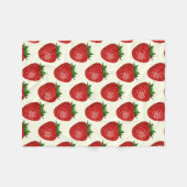 Aardbeienpatroon, rode aardbeien, fruit, blad fleece deken (Voorkant (Horizontaal))
