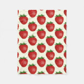 Aardbeienpatroon, rode aardbeien, fruit, blad fleece deken (Voorkant)