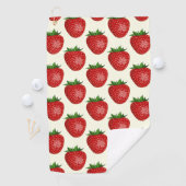 Aardbeienpatroon, rode aardbeien, fruit, blad golfhanddoek (Insitu)