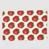 Aardbeienpatroon, rode aardbeien, fruit, blad golfhanddoek (Horizontaal)