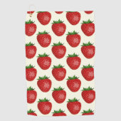 Aardbeienpatroon, rode aardbeien, fruit, blad golfhanddoek (Voorkant)