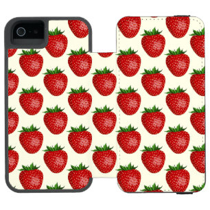 Aardbeienpatroon, Rode Aardbeien, Fruit, Blad