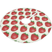 Aardbeienpatroon, rode aardbeien, fruit, blad kerstboom rok (Gekanteld)