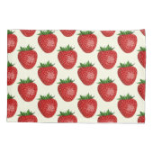 Aardbeienpatroon, Rode Aardbeien, Fruit, Blad Kussensloop (Achterkant)